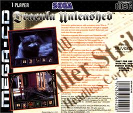 Box back cover for Dracula Unleashed on the Sega CD.