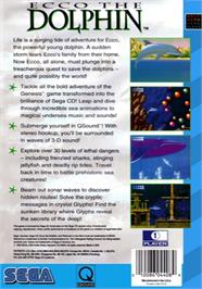 Box back cover for Ecco the Dolphin on the Sega CD.