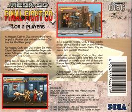 Box back cover for Final Fight CD on the Sega CD.
