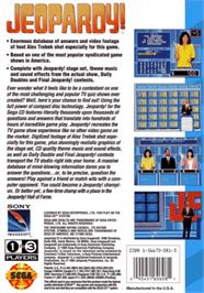 Box back cover for Jeopardy on the Sega CD.