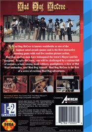 Box back cover for Mad Dog McCree on the Sega CD.
