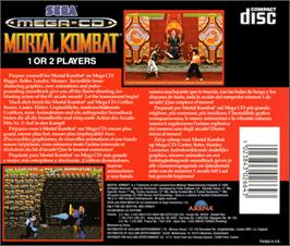 Box back cover for Mortal Kombat on the Sega CD.
