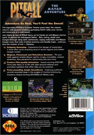 Box back cover for Pitfall: The Mayan Adventure on the Sega CD.