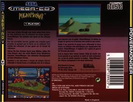 Box back cover for Powermonger on the Sega CD.