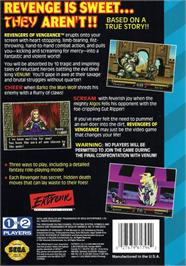Box back cover for Revengers of Vengeance on the Sega CD.