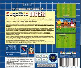 Box back cover for Sensible Soccer: European Champions: 92/93 Edition on the Sega CD.