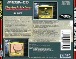 Box back cover for Sherlock Holmes Consulting Detective: Volume 2 on the Sega CD.