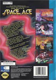 Box back cover for Space Ace on the Sega CD.