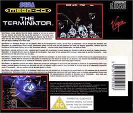 Box back cover for Terminator on the Sega CD.