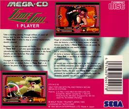 Box back cover for Time Gal on the Sega CD.