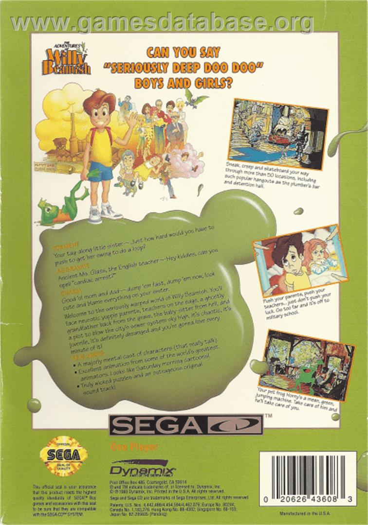 Adventures of Willy Beamish - Sega CD - Artwork - Box Back