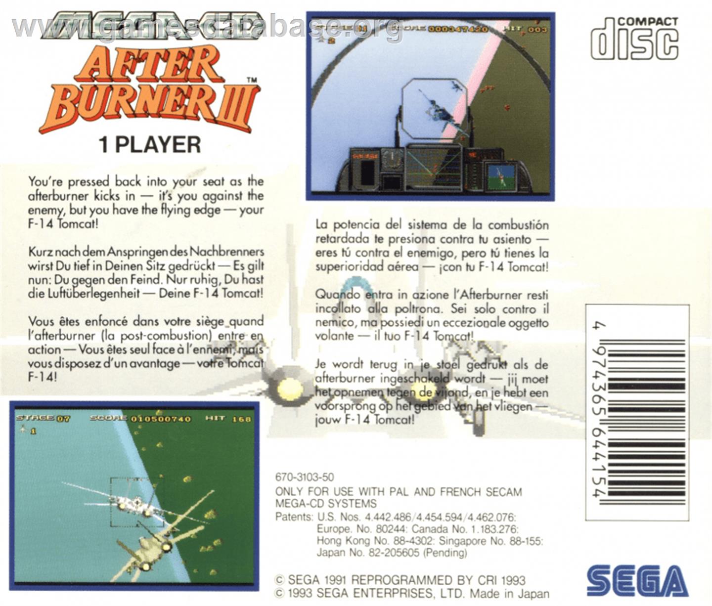 After Burner III - Sega CD - Artwork - Box Back