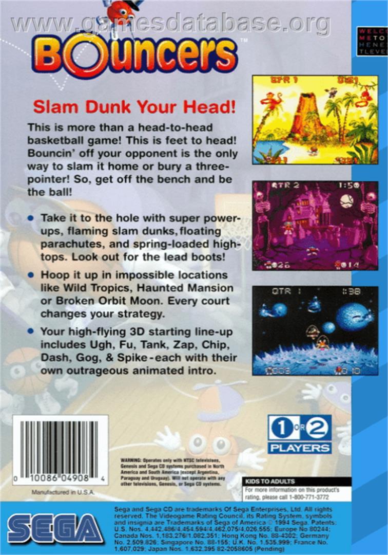 Bouncers - Sega CD - Artwork - Box Back
