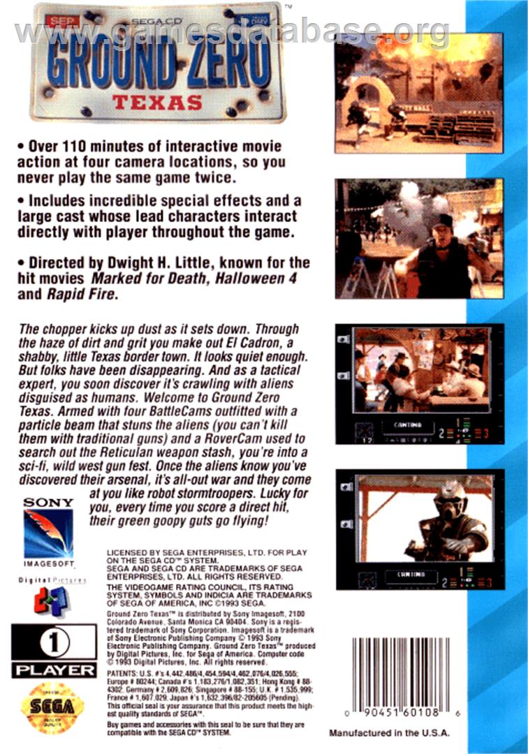 Ground Zero Texas - Sega CD - Artwork - Box Back