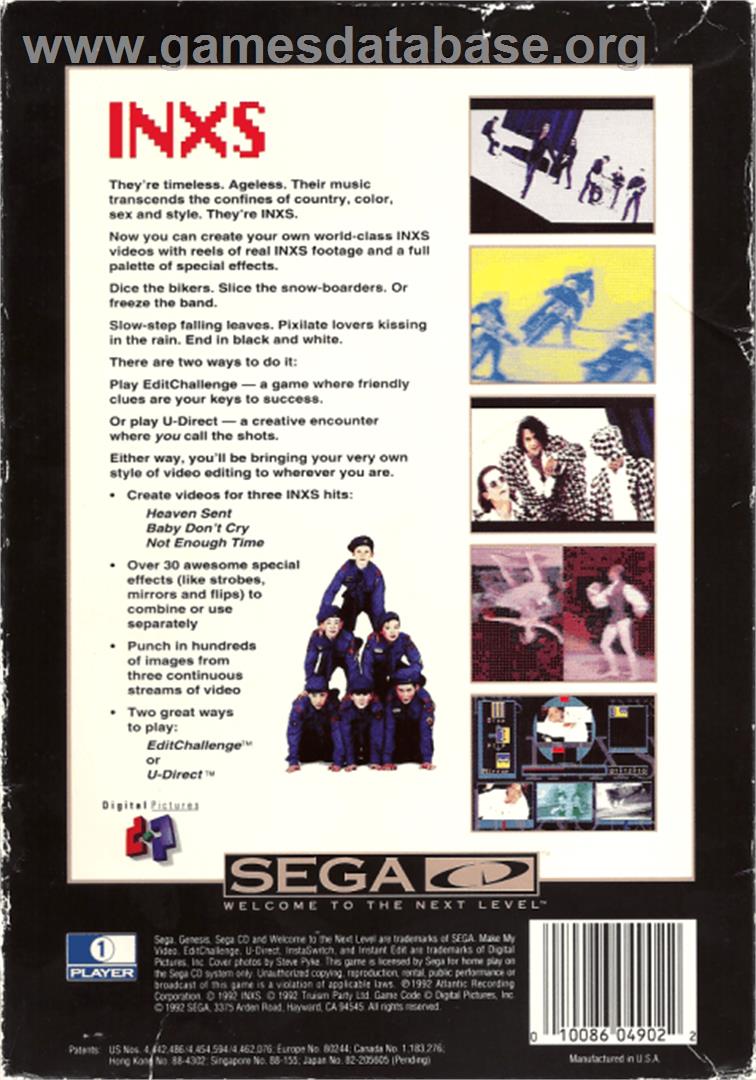 Make My Video: INXS - Sega CD - Artwork - Box Back