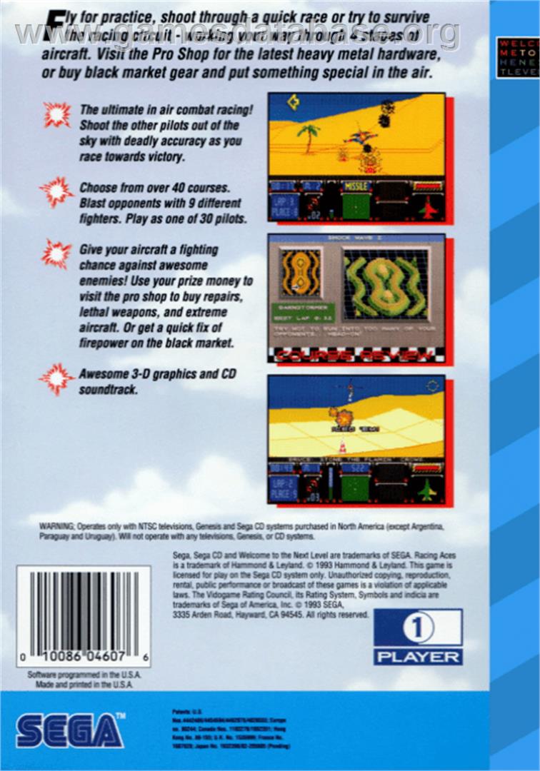 Racing Aces - Sega CD - Artwork - Box Back