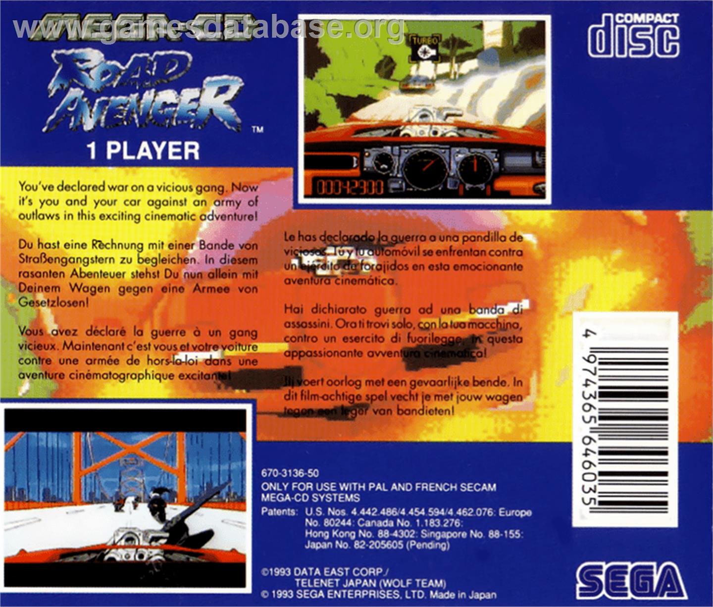Road Avenger - Sega CD - Artwork - Box Back