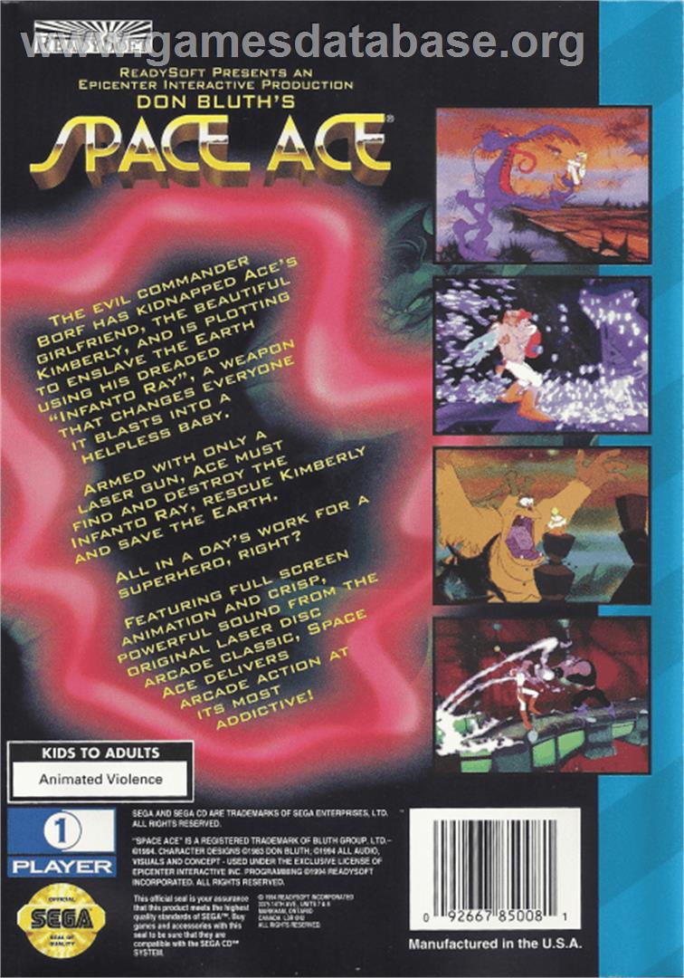 Space Ace - Sega CD - Artwork - Box Back
