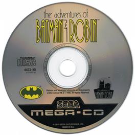 Artwork on the CD for Adventures of Batman & Robin on the Sega CD.
