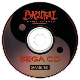 Artwork on the CD for Brutal: Paws of Fury on the Sega CD.