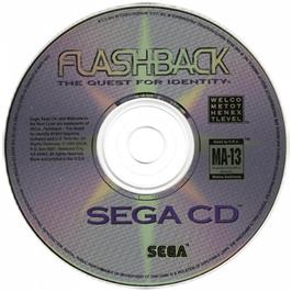 Artwork on the CD for Flashback on the Sega CD.