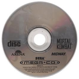 Artwork on the CD for Mortal Kombat on the Sega CD.