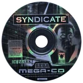 Artwork on the CD for Syndicate on the Sega CD.