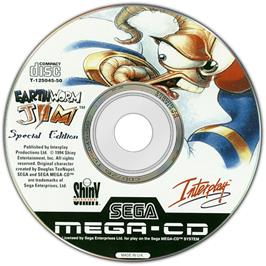 Artwork on the Disc for Earthworm Jim Special Edition on the Sega CD.