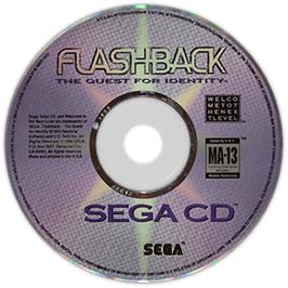 Artwork on the Disc for Flashback on the Sega CD.