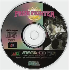 Artwork on the Disc for Prize Fighter on the Sega CD.