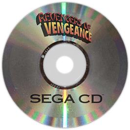 Artwork on the Disc for Revengers of Vengeance on the Sega CD.