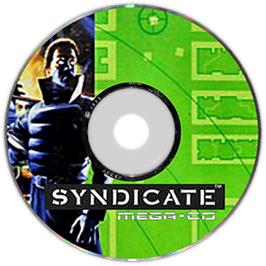 Artwork on the Disc for Syndicate on the Sega CD.