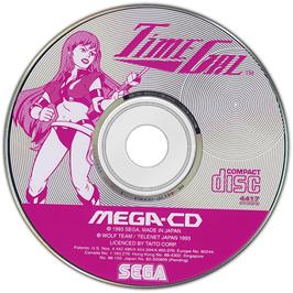 Artwork on the Disc for Time Gal on the Sega CD.