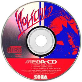 Artwork on the Disc for Wolfchild on the Sega CD.