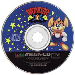 Artwork on the Disc for Wonder Dog on the Sega CD.