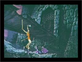 In game image of Dragon's Lair on the Sega CD.