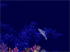 In game image of Ecco the Dolphin on the Sega CD.