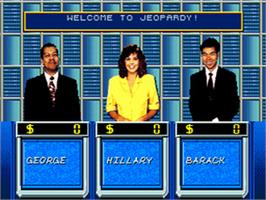In game image of Jeopardy on the Sega CD.