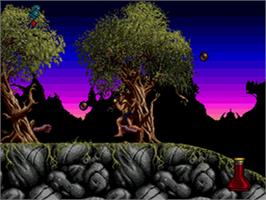 In game image of Shadow of the Beast 2 on the Sega CD.