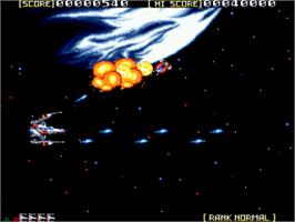 In game image of Sol-Feace on the Sega CD.