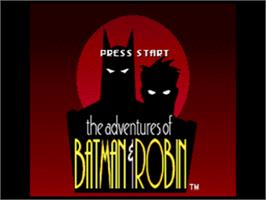 Title screen of Adventures of Batman & Robin on the Sega CD.