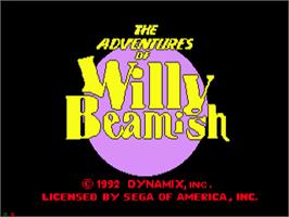 Title screen of Adventures of Willy Beamish on the Sega CD.