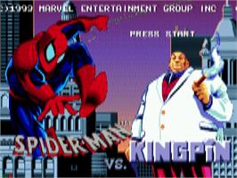 Title screen of Amazing Spider-Man vs. The Kingpin on the Sega CD.