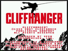 Title screen of Cliffhanger on the Sega CD.