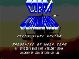 Title screen of Cobra Command on the Sega CD.