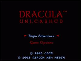 Title screen of Dracula Unleashed on the Sega CD.
