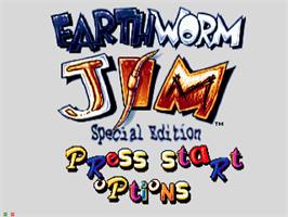 Title screen of Earthworm Jim Special Edition on the Sega CD.