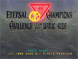 Title screen of Eternal Champions: Challenge from the Dark Side on the Sega CD.
