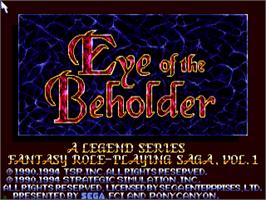 Title screen of Eye of the Beholder on the Sega CD.