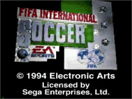 Title screen of FIFA International Soccer on the Sega CD.